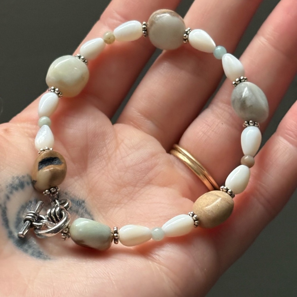 Natural Stone and Shell Bracelet ✨ Soft Girl Coastal Grandma Mermaidcore 🐚